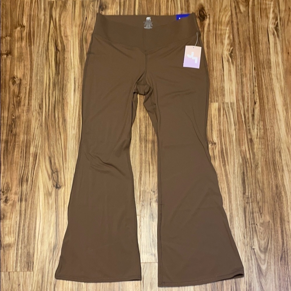JoyLab women’s XL pants crossover flare high rise leggings mocha brown NWT